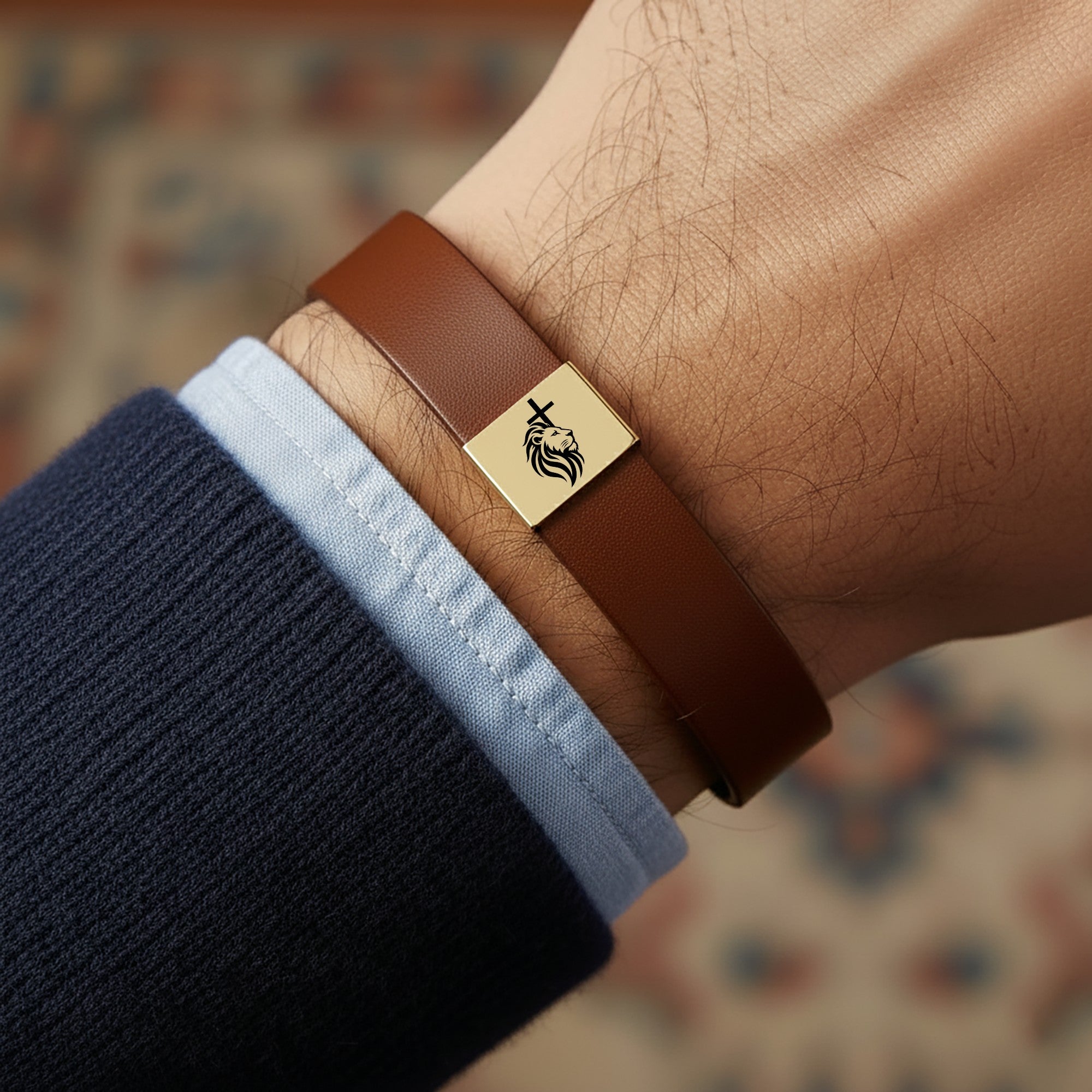 Personalisiertes christliches Armband für Männer – Kreuz & Glaubenssymbole