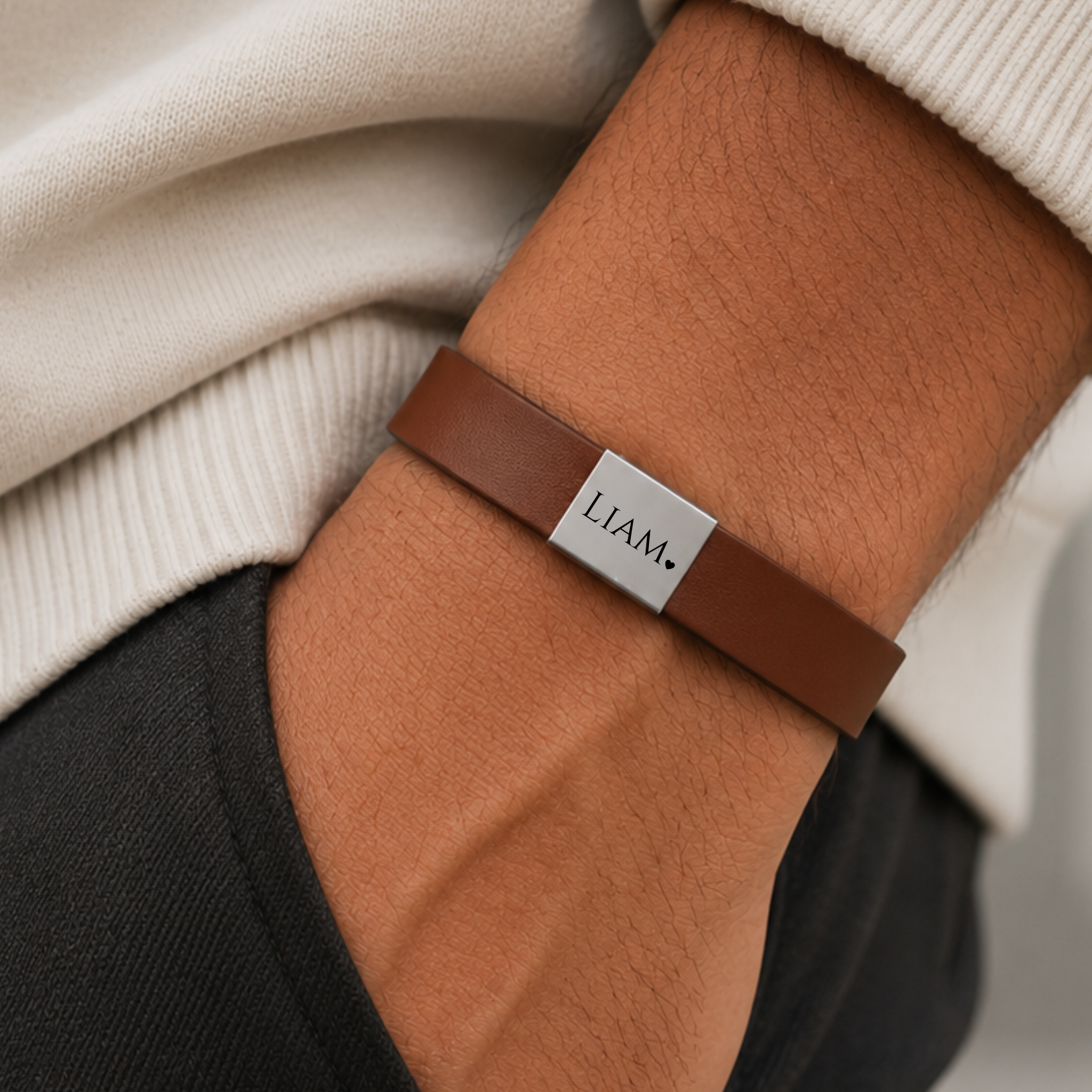 Personalisiertes Lederarmband mit Gravur – Geschenk für Freund - Mit Name personalisierbar 