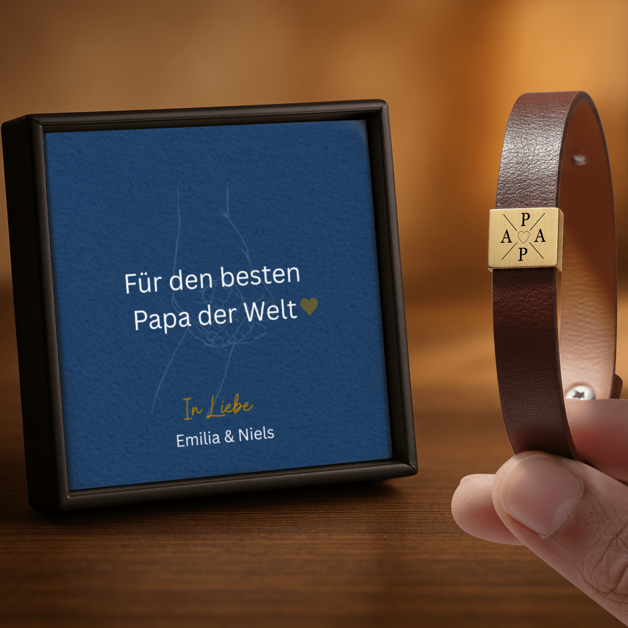 Armband fuer Papa  mit Karte - Geschenkmoment