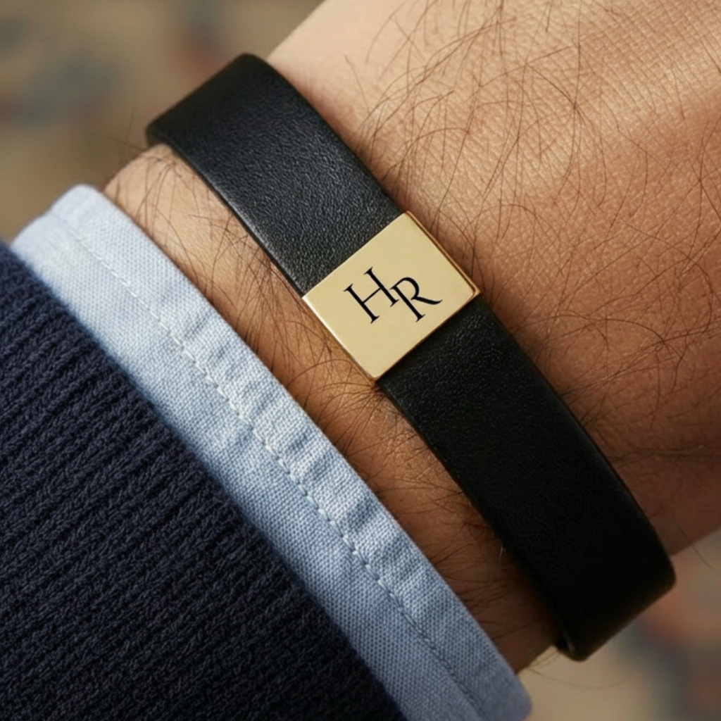 Personalisiertes Lederarmband mit Gravur – Initialen Armband für Männer – Persönliches Geschenk für ihn