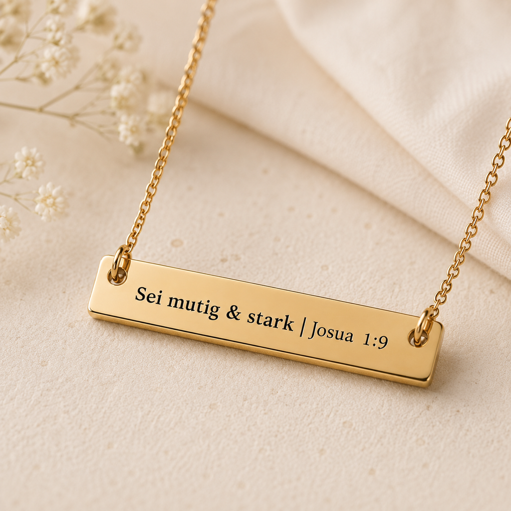 Personalisierte christliche Kette – Name & Bibelstelle