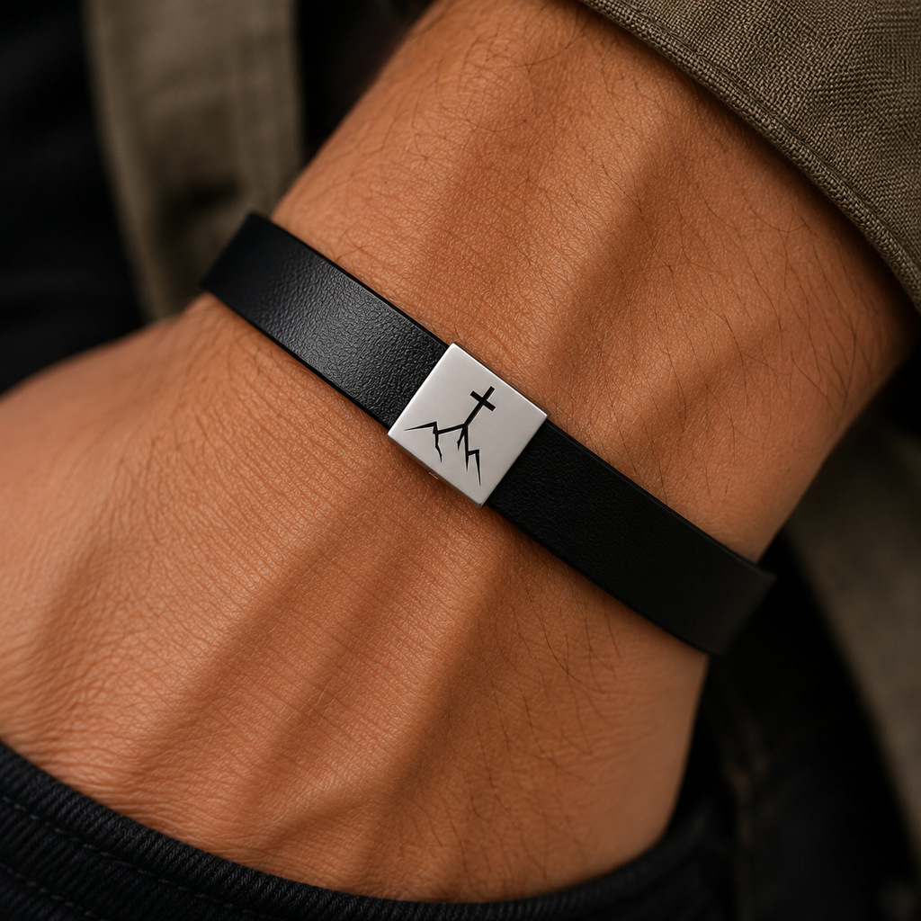 Personalisiertes christliches Armband für Männer – Kreuz & Glaubenssymbole