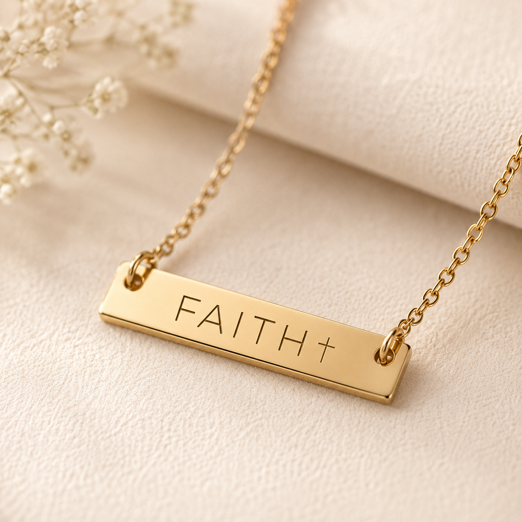 Personalisierte christliche Kette – Name & Bibelstelle