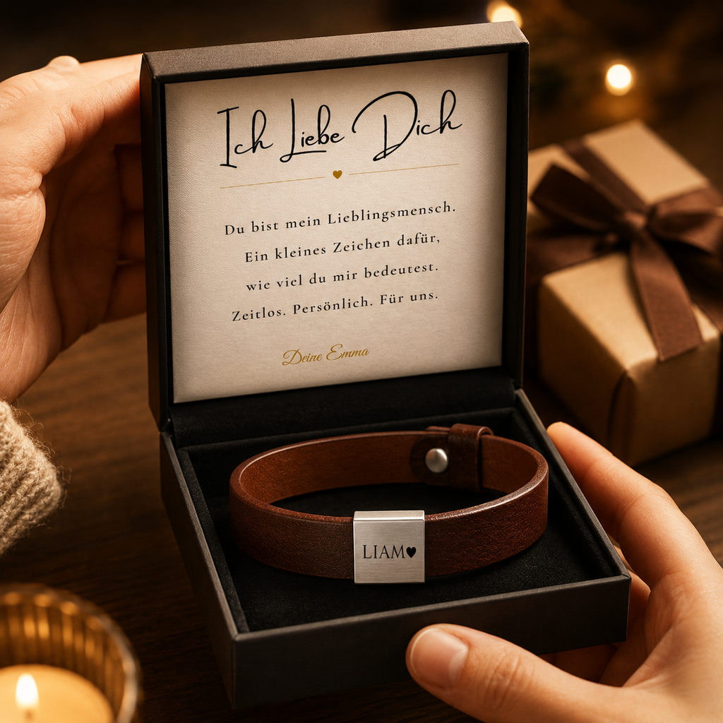 Geschenkmoment Lederarmband für Freund – romantisches Geschenk für Ihn
