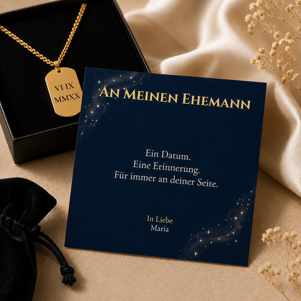 Geschenkbox Nahaufnahme und Karte