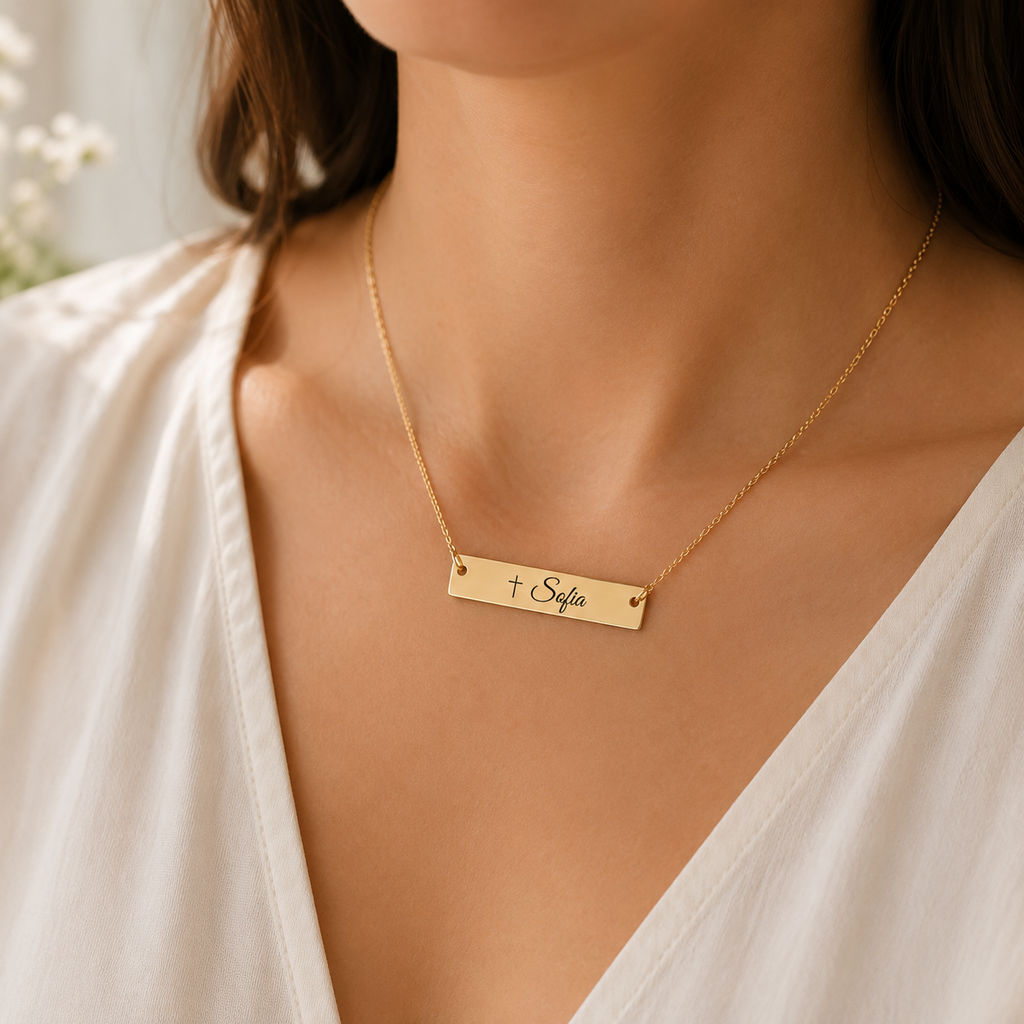 Personalisierte christliche Kette – Name & Bibelstelle