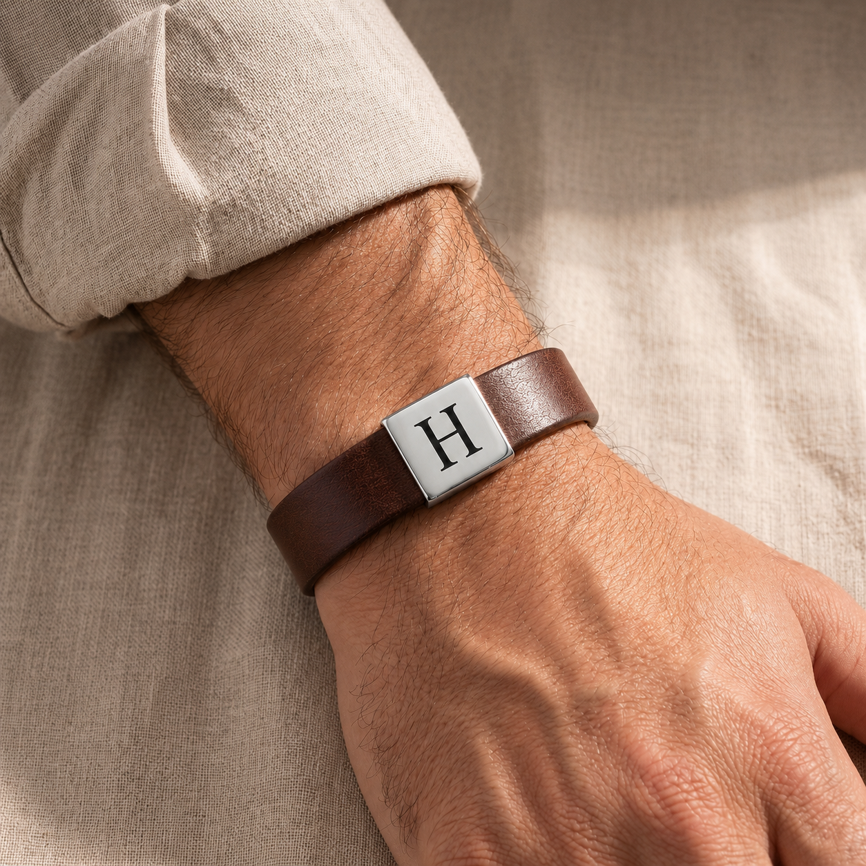 Lederarmban für Ihn- Buchstabe Design- Geschenke für Männer