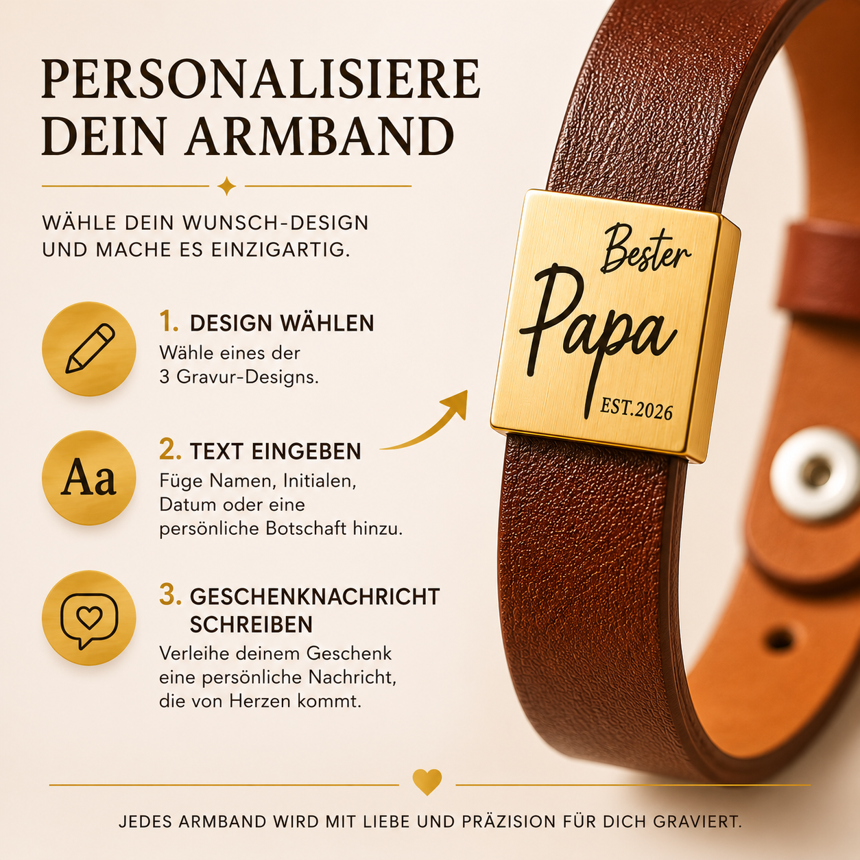 Personalisierung_Armband_Papa - Bester Papa