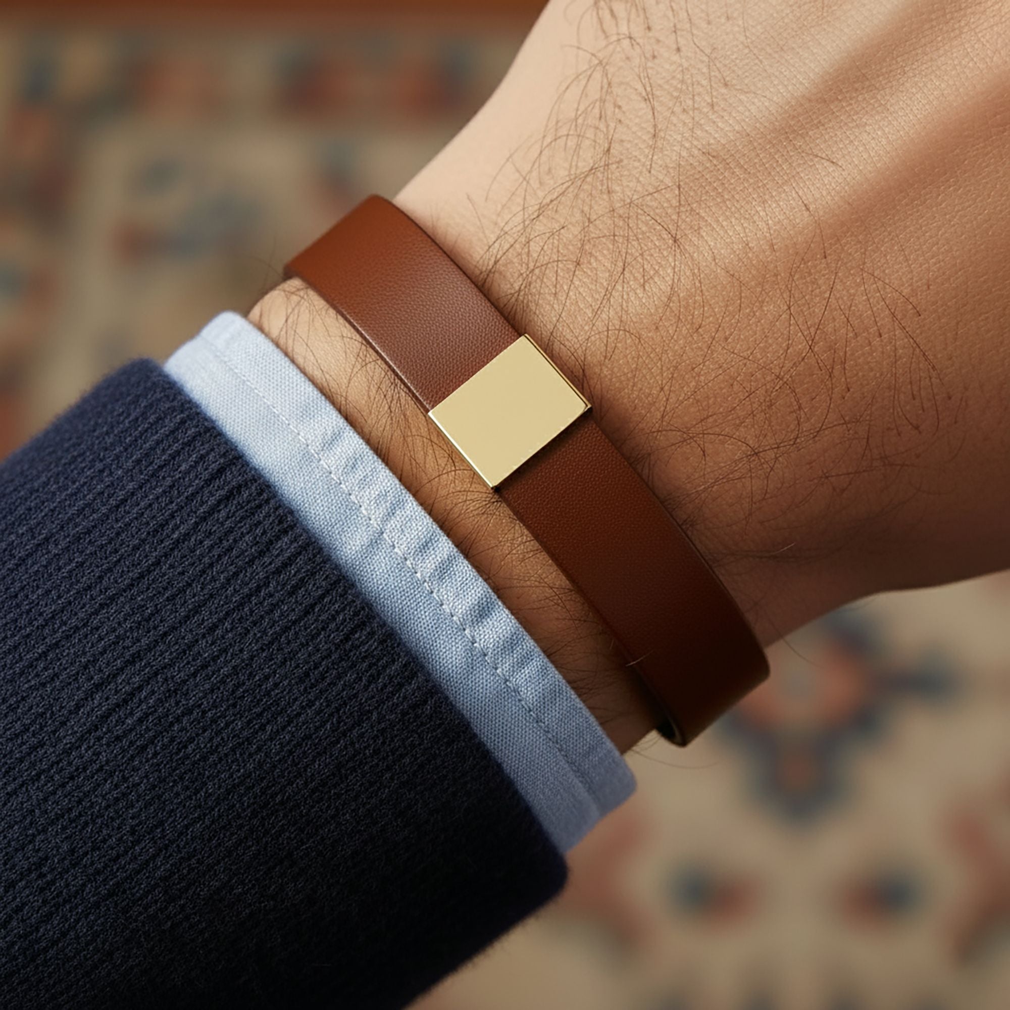 Premium Lederarmband für Herren – Edelstahl in Schwarz oder Braun