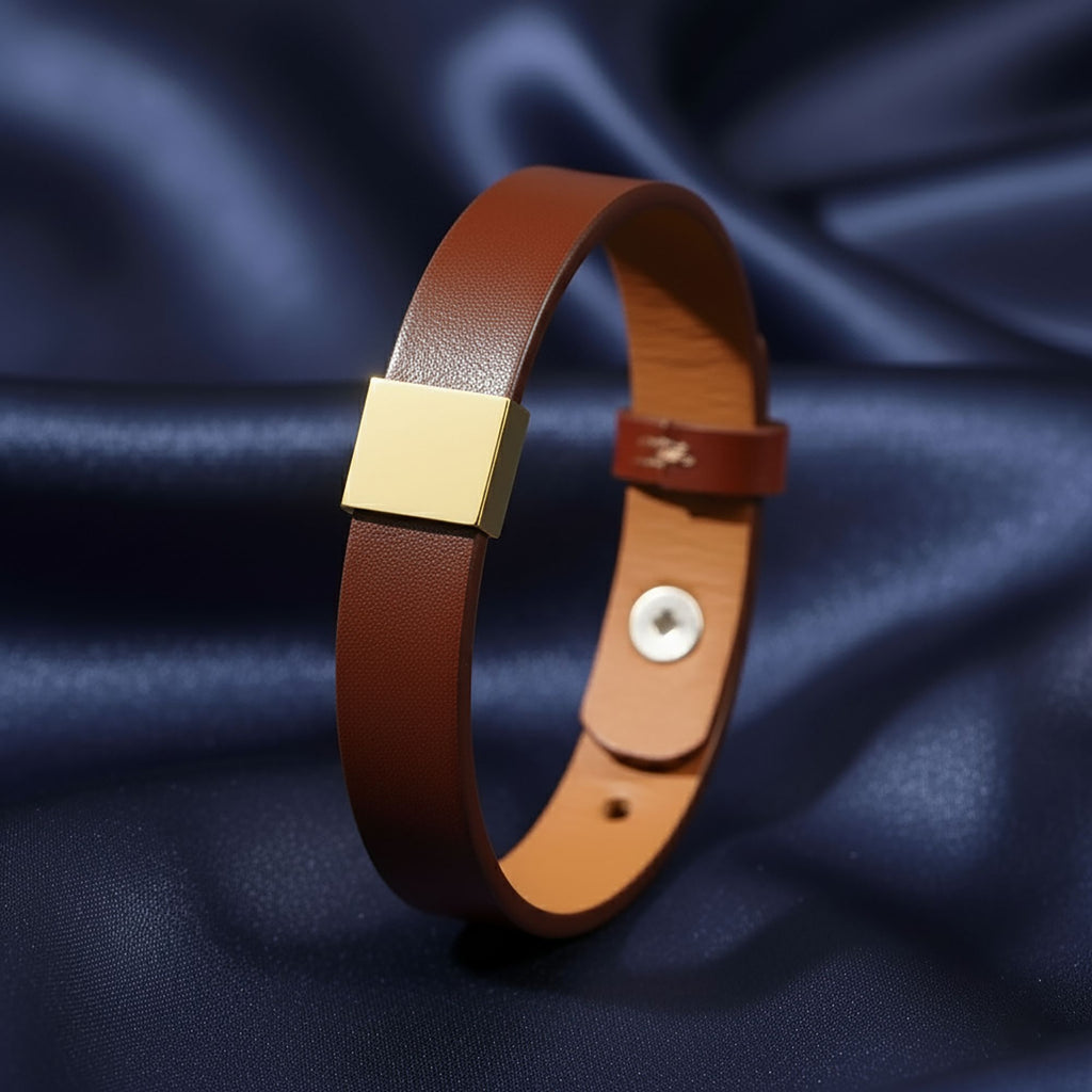 Premium Lederarmband für Herren – Edelstahl in Schwarz oder Braun