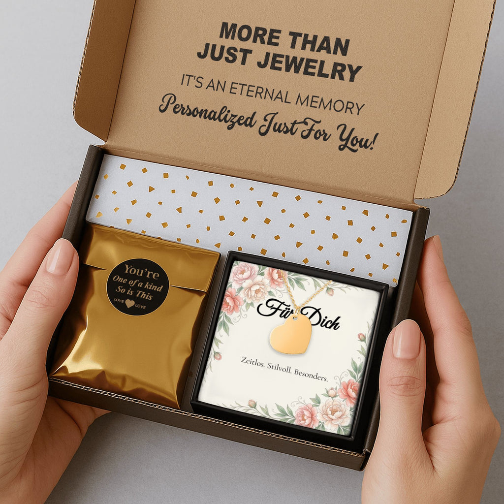 Herzkette Damen Geschenkverpackung – Schmuckbox mit Herzkette und Geschenkbox, geschenkfertig verpackt
