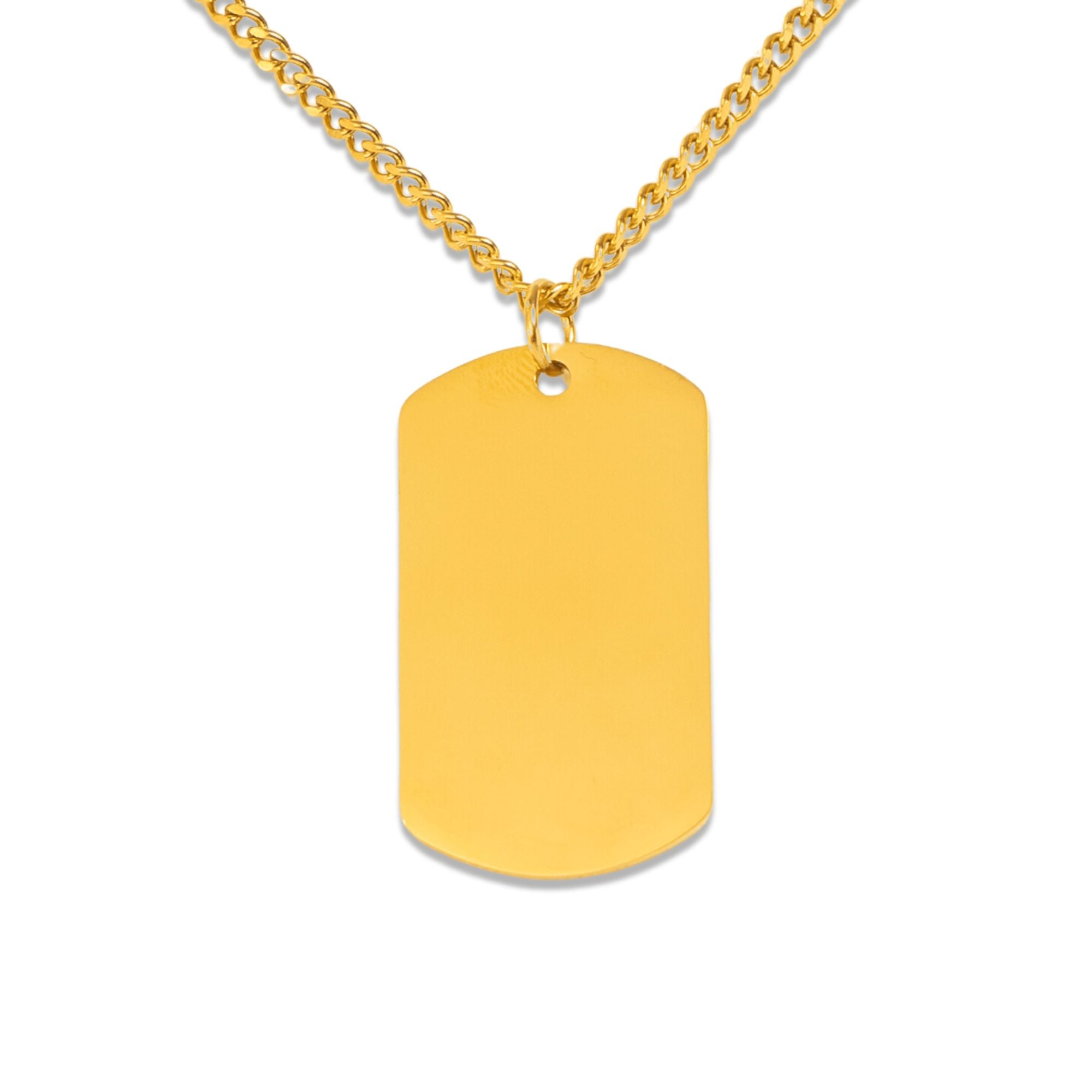 Premium Cuban Tag Halskette für Herren – Edelstahl in Gold oder Silber