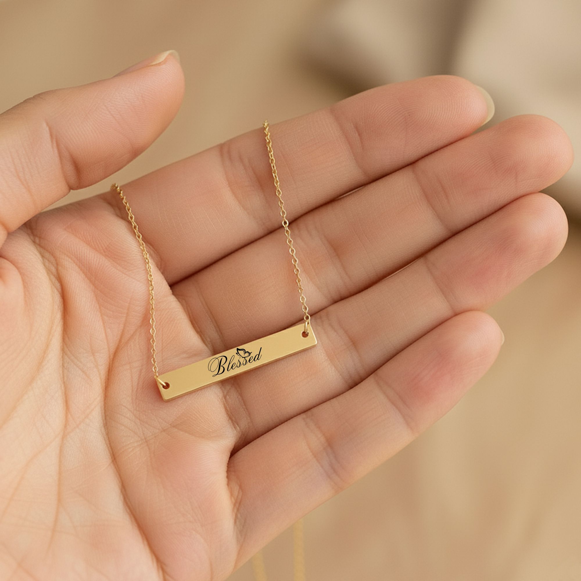 Personalisierte christliche Kette – Name & Bibelstelle