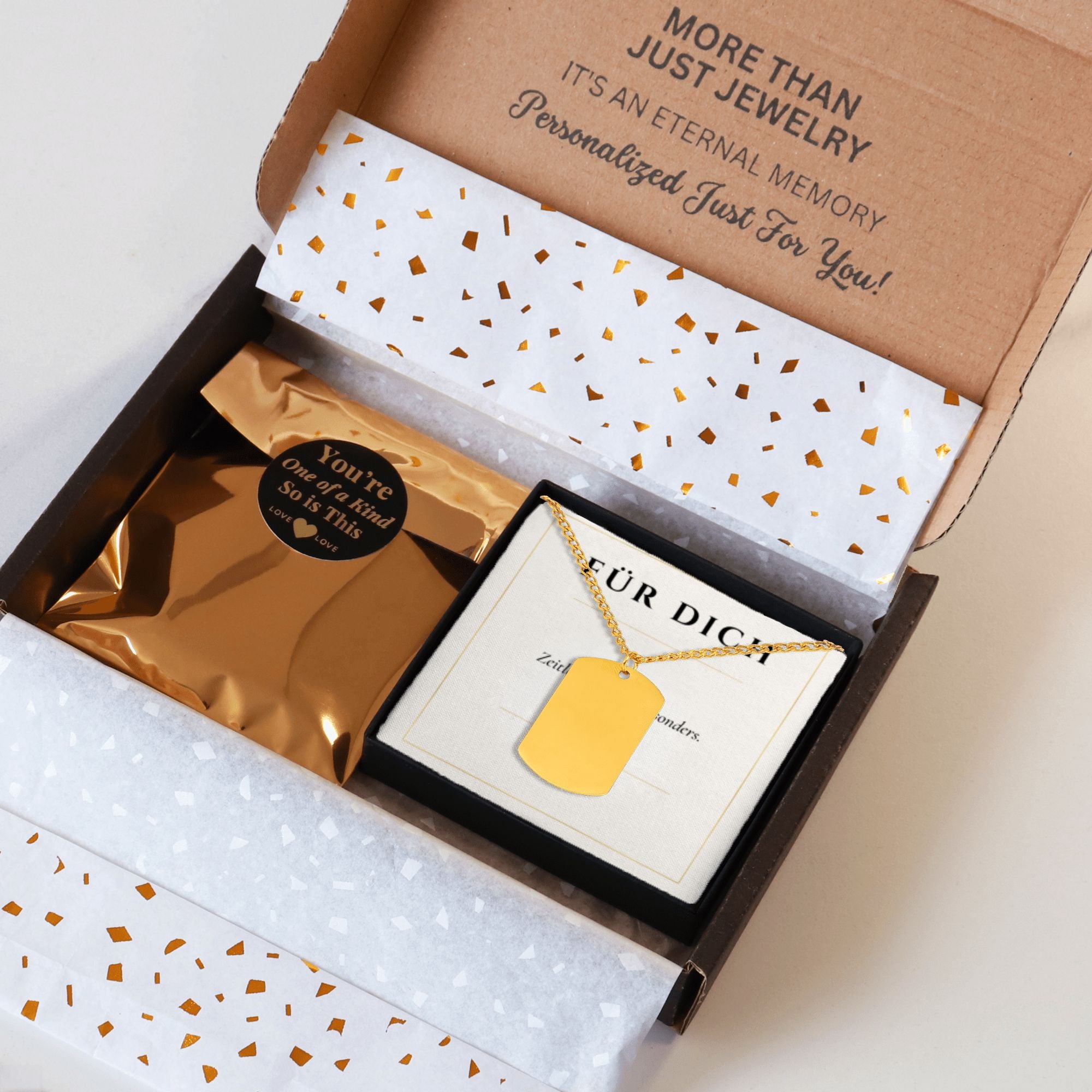 Premium Cuban Tag Halskette für Herren – Edelstahl in Gold oder Silber
