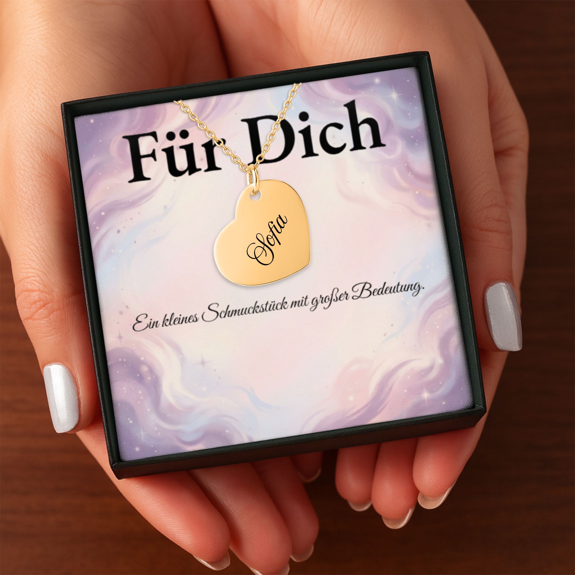 Personalisierte Herzkette mit Gravur für Frauen – Herz Halskette mit Wunschname oder Initiale